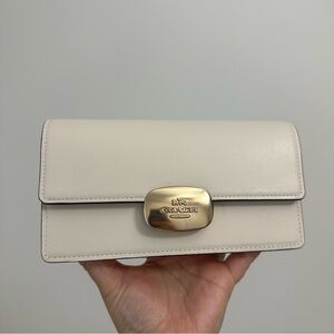 Coach Cream Eliza Crossbody/Clutch with Gold Buckle
